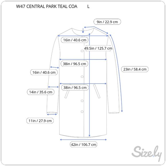 Vintage 80s Central Park Blue Wool Long Box Coat Women's 12 Lined Deep Pockets - Picture 4 of 12